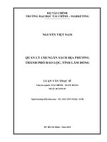 quản lý chi ngân sách địa phương thành phố bảo lộc, tỉnh lâm đồng 