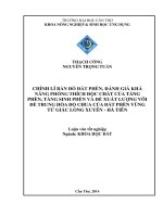 chỉnh lí bản đồ đất phèn, đánh giá khả năng phóng thích độc chất của tầng phèn, tầng sinh phèn và đề xuất lượng vôi để trung hòa độ chua của đất phèn vùng tứ giác long xuyên  hà tiên