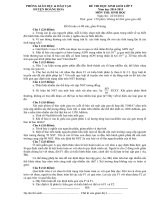 Đề thi và đáp án môn sinh học lớp 9 tham khảo bồi dưỡng 2015 (21) 