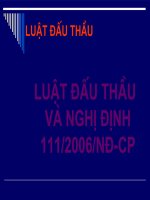 Bài Giảng Luật Đấu Thầu Và Nghị Định 111/2006/NĐ-CP