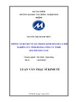phòng vệ rủi ro về giá trong kinh doanh cà phê, nghiên cứu tình huống công ty tnhh hải phương nam 