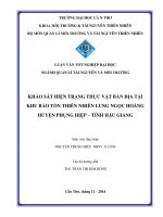 khảo sát hiện trạng thực vật bản địa tại khu bảo tồn thiên nhiên lung ngọc hoàng huyện phụng hiệp – tỉnh hậu giang