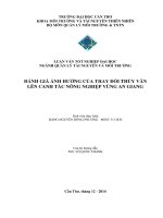 đánh giá ảnh hưởng của thay đổi thủy văn lên canh tác nông nghiệp vùng an giang