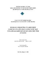 đánh giá ảnh hưởng của biện pháp canh tác lúa lên chất lượng nước mặt vùng đê bao khép kín huyện châu phú tỉnh an giang