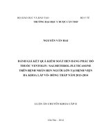 ĐÁNH GIÁ KẾT QUẢ KIỂM SOÁT HEN BẰNG PHÁC ĐỒ THUỐC VENTOLIN  SALMETEROLFLUTICASONE TRÊN BỆNH NHÂN HEN NGƯỜI LỚN TẠI BỆNH VIỆN ĐA KHOA LẤP VÒ ĐỒNG THÁP NĂM 20132014