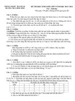 Đề thi và đáp án môn sinh học lớp 9 tham khảo bồi dưỡng 2015 (10) 