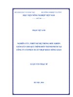 nghiên cứu, thiết kế hệ thống điều khiển giám sát cho quá trình rót thành phẩm tại công ty cổ phần xuất nhập khẩu đồng giao