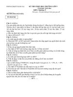 Đề thi và đáp án môn sinh học lớp 9 tham khảo bồi dưỡng 2015 (19) 