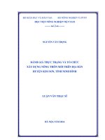 đánh giá thực trạng và tổ chức xây dựng nông thôn mới trên địa bàn huyện kim sơn, tỉnh ninh bình