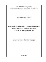 Đảng bộ tỉnh đồng nai lãnh đạo phát triển công nghiệp giai đoạn 2001   2013 và định hướng đến năm 2020 