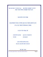 giải pháp tăng cường quản lý hóa đơn tự in của cục thuế tỉnh bắc ninh