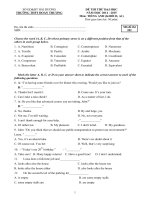 Bộ đề thi thử đại học môn Tiếng Anh trường THPT Đoàn Thượng, Hải Dương