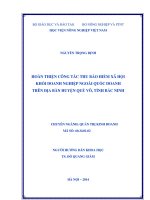 hoàn thiện công tác thu bảo hiểm xã hội khối doanh nghiệp ngoài quốc doanh trên địa bàn huyện quế võ, tỉnh bắc ninh