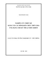 Nghiên cứu thiết kế mảng tái cấu hình kiến trúc thô CGRA ứng dụng cho kỹ thuật điều khiển 