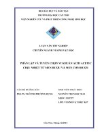 phân lập và tuyển chọn vi khuẩn acid acetic chịu nhiệt từ men rượu và men cơm rượu