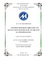 giải pháp nhằm hoàn thiện công tác quản lý ngân sách nhà nước tại thị xã dĩ an, tỉnh bình dương 