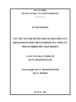 các yếu tố ảnh hưởng đến sự hài lòng của khách hàng đối với sản phẩm của công ty trách nhiệm hữu hạn biosun 