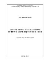 Khuynh hướng thân dân trong tư tưởng chính trị của minh mệnh 