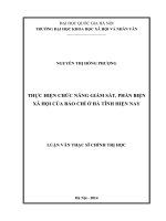 Thực hiện chức năng giám sát, phản biện của báo chí hà tĩnh hiện ny 