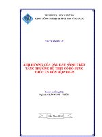 ảnh hưởng của dầu đậu nành trên tăng trưởng bò thịt có bổ sung thức ăn hỗn hợp thấp