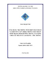 ứng dụng hệ thống tích hợp chẩn đoán và khuyến cáo (dris) trong chẩn đoán tình trạng dinh dưỡng trung, vi lượng cho cây mía ở cù lao dung – sóc trăng