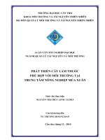 phát triển cây làm thuốc phù hợp với môi trường tại trung tâm nông nghiệp mùa xuân