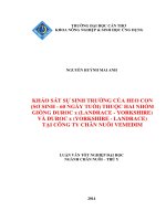 khảo sát sự sinh trưởng của heo con (sơ sinh  60 ngày tuổi) thuộc hai nhóm giống duroc x (landrace  yorkshire) và duroc x (yorkshire  landrace) tại công ty chăn nuôi vemedim