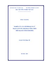nghiên cứu các mô hình quản lý trạm cấp nước sinh hoạt nông thôn trên địa bàn tỉnh ninh bình