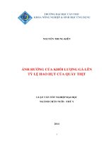 ảnh hưởng của khối lượng gà lên tỷ lệ hao hụt của quầy thịt