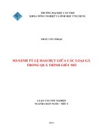 so sánh tỷ lệ hao hụt giữa các loại gà trong quá trình giết mổ