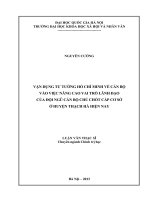 n dụng tư tưởng hồ chí minh về cán bộ vào việc nâng cao vai trò lãnh đạo của đội ngũ cán bộ chủ chốt cấp cơ sở ở huyện thạch hà hiện nay 