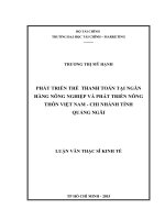 phát triển thẻ thanh toán tại ngân hàng nông nghiệp và phát triển nông thôn việt nam  chi nhánh tỉnh quảng ngãi 