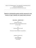 Aspects of carbohydrate quality and their relevance for risk markers of type 2 diabetes and related health outcomes
