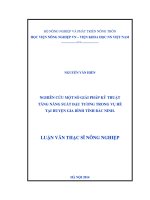 nghiên cứu một số giải pháp kỹ thuật tăng năng suất đậu tương trong vụ hè tại huyện gia bình tỉnh bắc ninh.