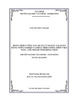hoàn thiện công tác quản lý nợ xấu tại ngân hàng nông nghiệp và phát triển nông thôn việt nam – chi nhánh tỉnh đồng tháp 