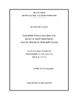 giải pháp nâng cao công tác quản lý thuế nhập khẩu tại cục hải quan tỉnh kiên giang 