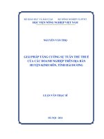 giải pháp tăng cường sự tuân thủ thuế của các doanh nghiệp trên địa bàn huyện kinh môn, tỉnh hải dương