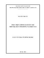 Thực hiện chính sách dân tộc trên địa bàn tỉnh đồng nai hiện nay 