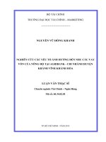 nghiên cứu các yếu tố ảnh hưởng đến nhu cầu vay vốn của nông hộ tại agribank  chi nhánh huyện khánh vĩnh khánh hòa 