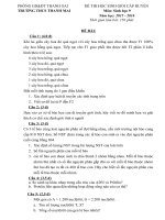 Đề thi và đáp án môn sinh học lớp 9 tham khảo bồi dưỡng 2015 (14) 