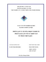 phân lập và tuyển chọn vi khuẩn phân giải lân vô cơ khó tan từ phân trùn quế