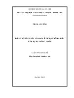 Đảng bộ bắc giang lãnh đạo nông dân xây dựng nông thôn mới 