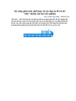 Kĩ năng phân tích   phối hợp các đáp án