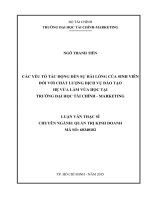 các yếu tố tác động đến sự hài lòng của sinh viên đối với chất lượng dịch vụ đào tạo hệ vừa làm vừa học tại trường đại học tài chính  marketing 