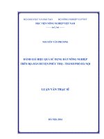 đánh giá hiệu quả sử dụng đất nông nghiệp trên địa bàn huyện phúc thọ  thành phố hà nội