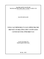 Nâng cao trình độ lý luận chính trị cho đội ngũ cán bộ, công chức tuyên giáo cấp huyện ở hà tĩnh hiện nay 