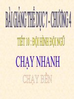 Bài giảng Thể dục 7  Chương 4: Chạy ngắn (Chạy nhanh)