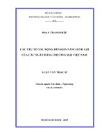 Các yếu tố tác động đến khả năng sinh lợi của các ngân hàng thương mại việt nam luận văn thạc sỹ 2015 
