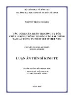 Tác động của quản trị công ty đến chất lượng thông tin báo cáo tài chính tại các công ty niêm yết ở Việt Nam