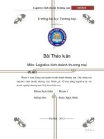 Đánh giá về hoạt động logistics tại các doanh nghiệp thương mại Việt Nam hiện nay.